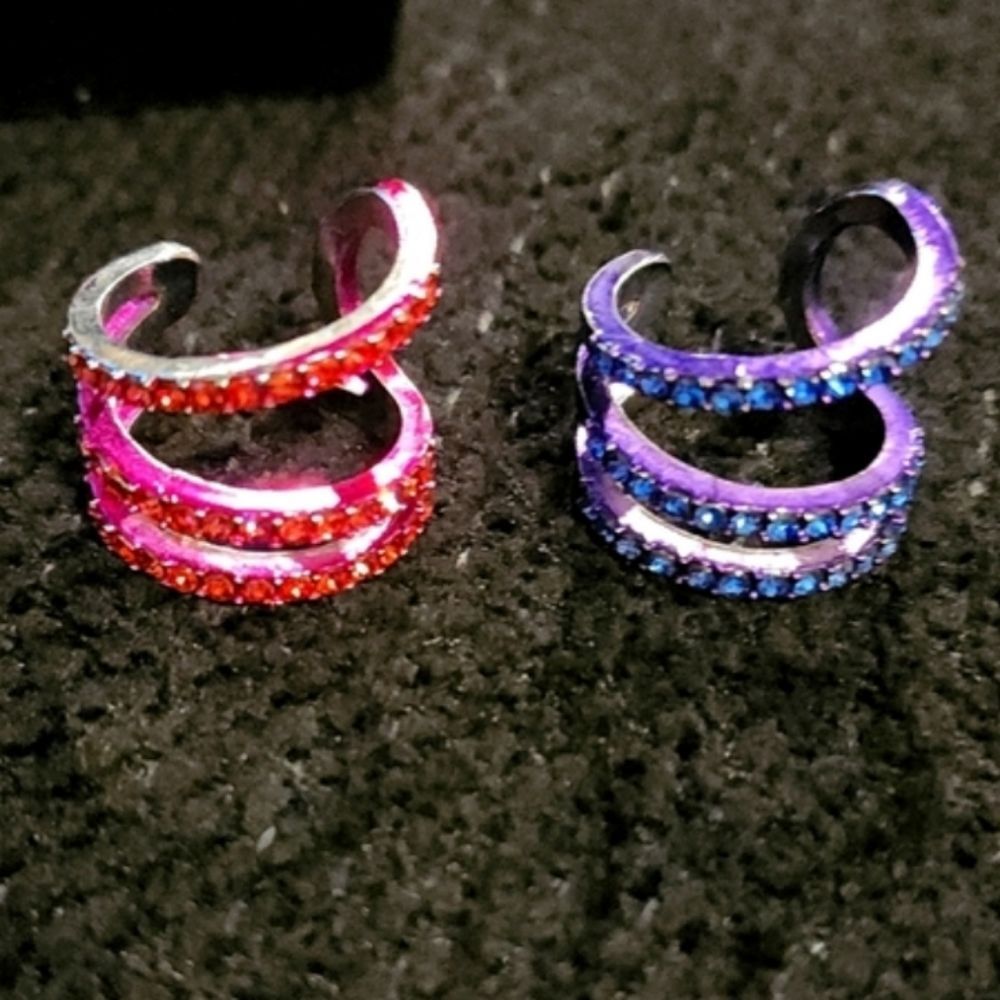 Akira Pink & Purple Rhinestone Stackable Rings‎ - Picture 8 of 8